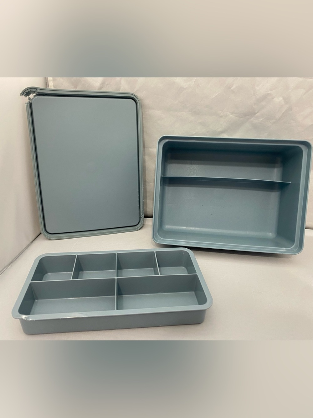 Tupperware Light Blue Organizer Tray Set - Multi-Compartment